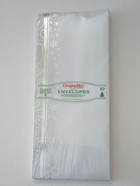 2/$15 Silver Foil Snowflake Envelopes 20 Ct Geographics 071064488219 #48821